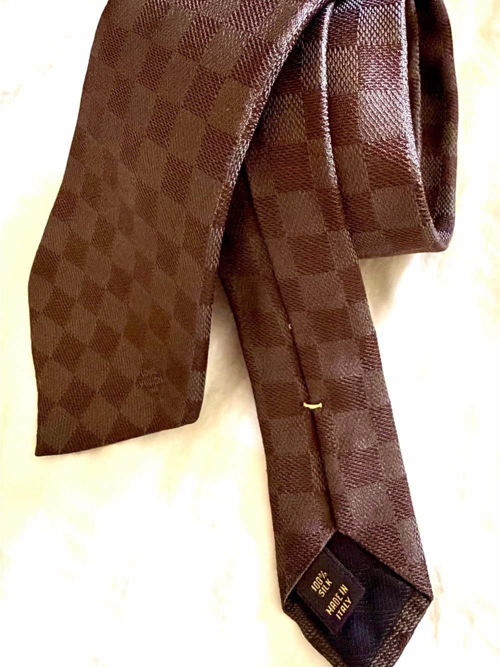 Louis Vuitton Damier Ebene Silk Tie -